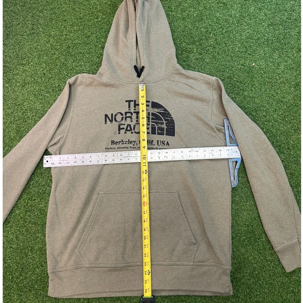 The North Face Mens XXL Berkeley Calif Graphic Hoodie Olive Green Khaki Fleece